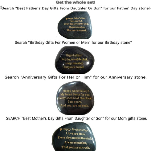Father's Day Gifts - Engraved Rock, Happy Father's Day, Unique Gift from Daughter or Son