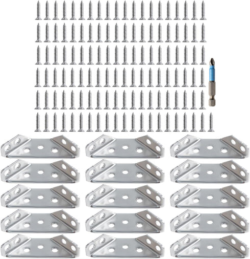 Ferixan Trapezoid L Shelf Bracket Brace - Corner Connector: 15 Pack Angle Brackets
