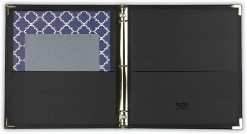 Samsill Classic Collection Executive Presentation 3 Ring Binder/Portfolio Binder, Half Inch Binder, Brass Round Ring (Holds 100 Sheets), Black by Samsill