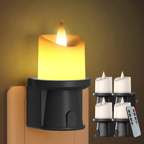 2-in-1 Plug in Night Light (4 Pack) - Dual Mode: Sensor &