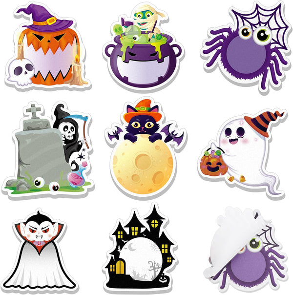 Halloween Sticky Notes 8 Pieces, Self-Adhesive Funny Notepads with Pumpkin Cat Design, Cute Memo Pads for School, Office