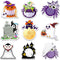 Halloween Sticky Notes 8 Pieces, Self-Adhesive Funny Notepads with Pumpkin Cat Design, Cute Memo Pads for School, Office