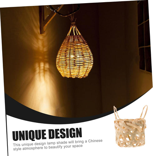 2pcs ABOOFAN Hand-woven Bamboo Lampshade Small Lampshades for Table Lamps Rustic Decorative Ceiling Light Covers
