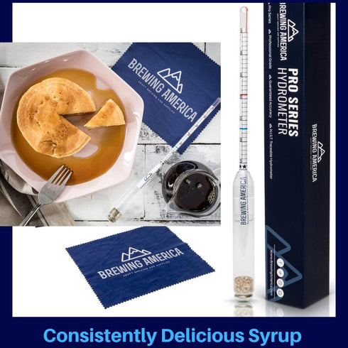 USA Made Maple Syrup Hydrometer Density Meter, Sugar and Moisture Content Measurement, BRIX & Baume Scales