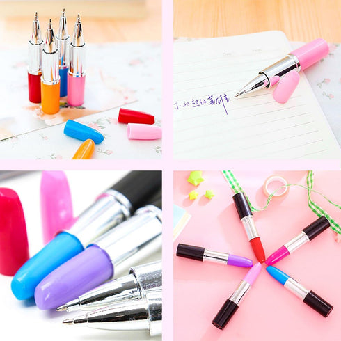 DomeStar Mini Cute Ballpoint Pen Bulk, 24 PCS Fun Novelty Lipstick Shape Pens, Multicolor for Birthdays and Children's