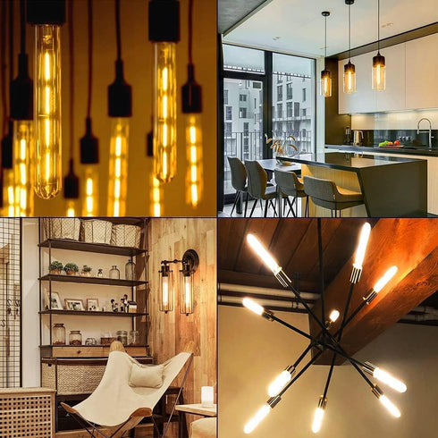XININSUN T10 LED Bulb, 8.9 Inch Long Tubular LED Light Bulbs, 40 Watt Equivalent, 400LM, E26 4W LED T10 Bulb, Dimmable