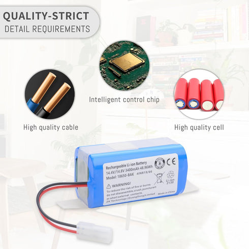 3400MAH Vacuum Cleaner Battery for Xiaomi MI G1, Phicomm X3, PUPPYOO R30, FLYCO FC9601