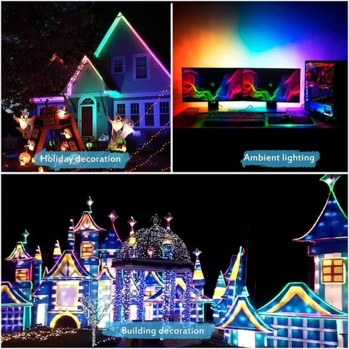 WS2811 16.4ft 300LEDs 12V Programmable IP65 3M ALITOVE RGB-IC Addressable LED Light Strip LED Strip Lights Dream Color