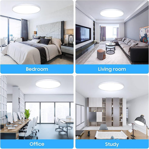 DEALGADGETS Fixtures,12inch Ceiling,6500K 3200LM 2PCS Flush Mount Ceiling Light Flat led Light for Ultra Thin Round