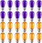 Meconard S14 Purple and Orange LED Light Bulbs, 24Pack 1W Plastic Shatterproof