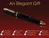 Better Office Products Executive Black Gel Pen, 2 Pack, Classic Business Pen, Black 0.7mm Medium Point, Gold Accents
