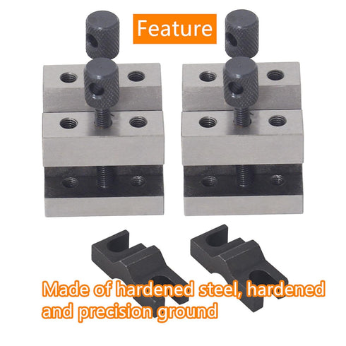 V Block Set with Clamp - Hardened Steel 90 Degree Angle Precision V Block Set with Box