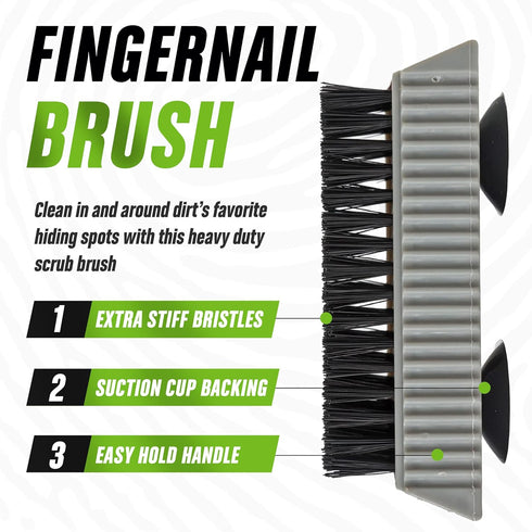 Grip Clean Squeeze Bottle & Brush Combo - Heavy-Duty Degreaser Hand Cleaner & Nail Brush Set for Clean Hands & Nails