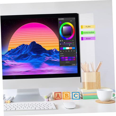 Acrylic Memo Board for Computer Monitor - Desk Reminder Storage