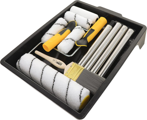 10505 10 Set Set Coral Easy Coater Paint Roller Brush Kit with Extension Pole - Piece for House & Wall Painting - Ideal