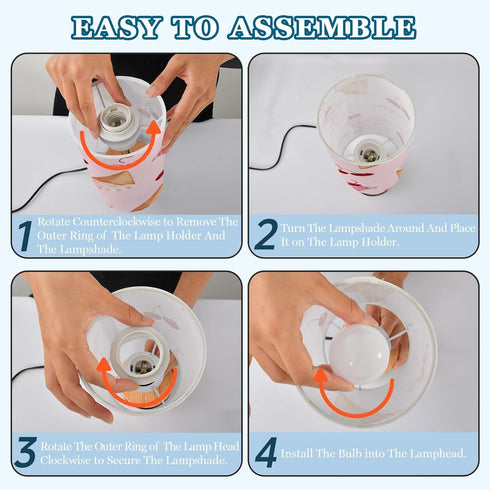 MOOCG 3 Dimmable Ice Cream Touch Control Table Lamp with Fabric Shade, Color Temperatures LED Desk Lamp, Eye Caring