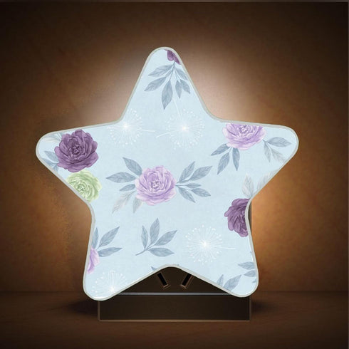 Burbuja 0.2W Flowers LED Night Light Plug into Wall Star-Shaped Nightlight Dusk to Dawn Auto Sensor for Bedroom