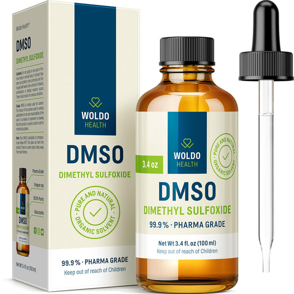 DMSO (Dimethyl Sulfoxide) 99.9% Pharmaceutical Grade, 3.38oz Glass Bottle with Dropper