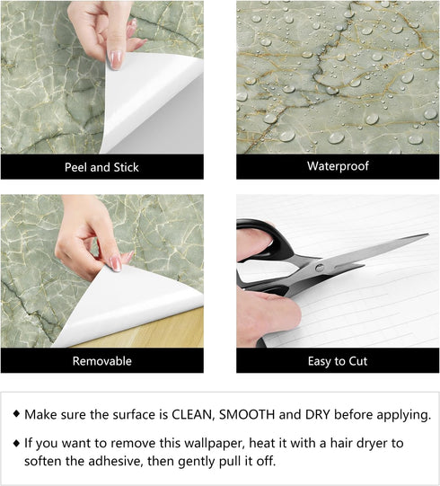 LACHEERY Marble Contact Paper, Decorative Self Adhesive 15.8"x80", Waterproof Removable Wallpaper for Countertops