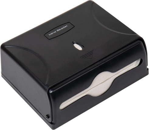 Wall-Mounted Tri-Fold Paper Towel Dispenser - Black Plastic