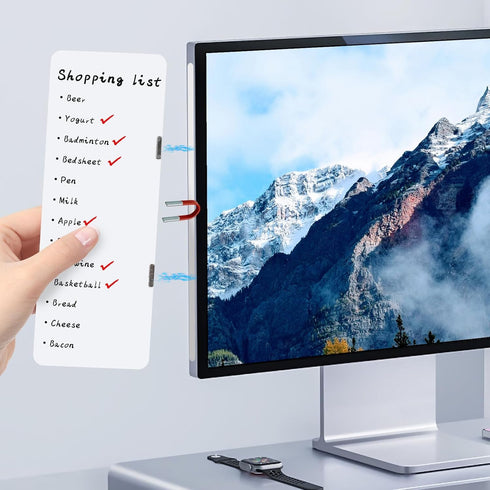 Monitor Memo Board, Magnetic Dry Erase Multifunction Whiteboard Monitor Side Panel, Desktop Memo Board with a Pen by PIQOLA