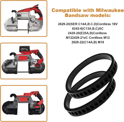 4 PACK Replacement Blade Pulley Tires for Milwaukee Bandsaw 2629-20 6242-6 2429-20