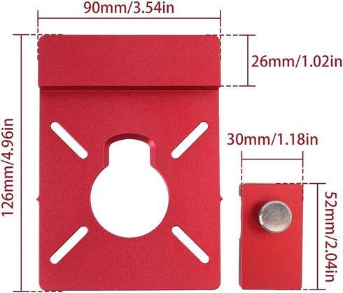 KETIPED MGJ-106R Aluminum Router Guide Rail Adapte with Rail Stop for Fixed Base Trim Routers, Compatible