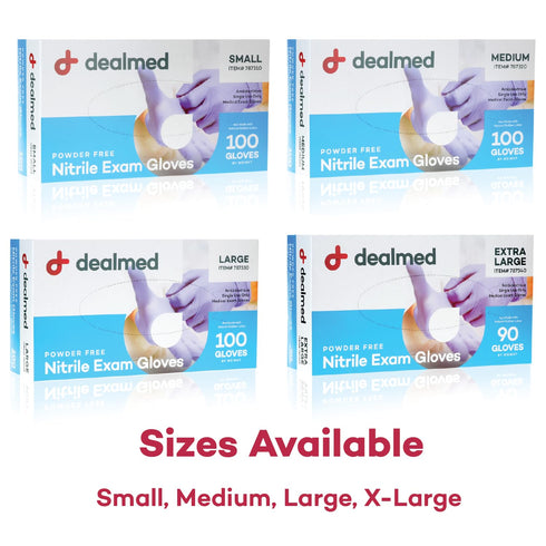 Dealmed Medical Exam Gloves – 100 Count Small Disposable Nitrile Gloves, Latex Free