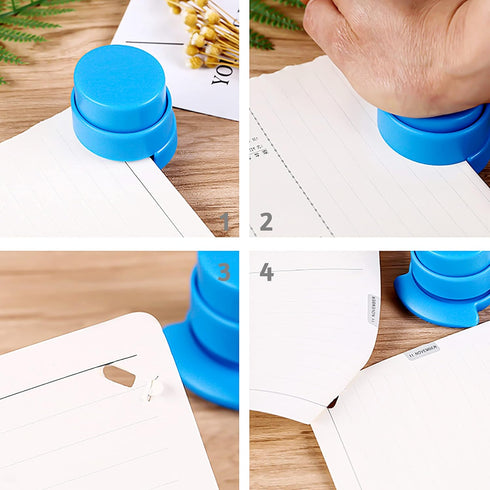Mini Portable Staple-Free Stapler, 4 Pack, 2-5 Sheet Capacity, Needleless Staplers for Home, School, Office