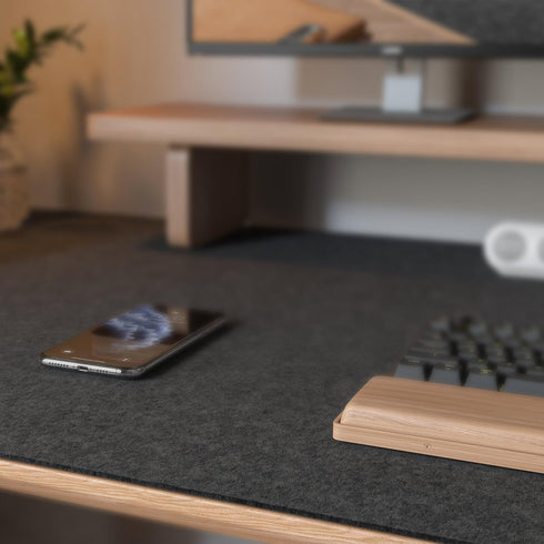 Large Non-Slip Felt Desk Mat, 47.2"x 23.6", 120x60cm Full Table Mouse Pad, Keyboard Mats for Desktop Protection (Dark