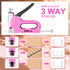 THINKOWRK 3 in 1 Staple Gun, Light Pink Staple Guns/Home Use Upholstery with 900 Staples, Nail Gun for Wood, Cable, Fabric, Wall, Material Repair, DIY Manual Stapler