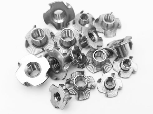 Stainless Steel T-Nut, 1/4", 5/16", 3/8", Heavy Duty Tee Nut for Wood, 50 Pcs Kit