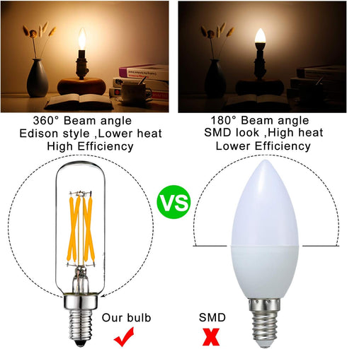 LiteHistory LED Bulb Dimmable 6W Equal Warm White 2700K T6 T25 E12 Candelabra Bulb 60 watt for Chandeliers,Ceiling Fan,Pendant,Wall sconces AC120V 600LM e12 Light Bulb 6Pack by LiteHistory