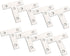 Alise T Flat Brackets, 60mm x 60mm Stainless Steel Corner Brace Mending Plate for Wood Tables, Chairs, Pack of 8