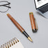 Ayiaren Luxury Walnut Wood Ballpoint Pen Set, 2 Black Ink Refills, Fancy Business Office Gift for Men Women