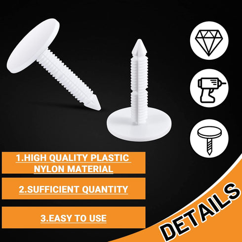 1 3/8 '' Vapor Barrier Christmas Tree Fasteners for Crawlspace Covers, White Push Plastic Foam Board (150 Pcs)