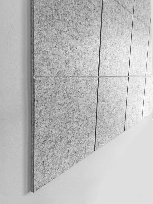 Large Cork Board Alternative, 12 Pack Felt Wall Tiles, 48 x 36, Safe Removable Adhesive Tabs, Silver Gray, Office Decor