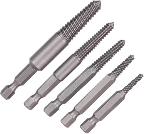 5pcs Broken Head Screw Extractor Tool Kit for Damaged Bolts Removal