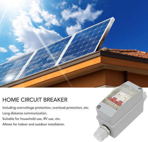 32A 2P DC 500V Circuit Breaker with IP65 Distribution Box, DC Disconnect Switch