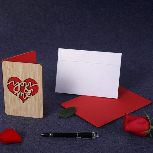 Valentines Day Card, Wooden Anniversary Christmas Cards for Wife, Husband, Memorable Gifts for Her and Him