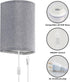 Set 3 Wall Sconces of Two, Fabric Shades Plug in Wall Sconces, Color Temperature Switching Modern Wall Light Fixtures