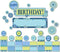 Eureka Blue Harmony Teacher Supplies Student Birthday Bulletin Board Set, 61 pcs by Eureka