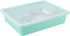 Storex Letter Size Flat Storage Tray – Organizer Bin with Non-Snap Lid, Teal, 5-Pack for Classroom, Office, Home