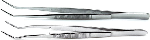 Premium Instruments 2 Pcs Dental Tweezer College and Foil/Meriam Serrated Beak Dressing Pliers Cotton Surgical Forcep
