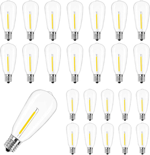 25 Pack ST40 LED Replacement Light Bulbs, Vintage Waterproof Shatterproof Dimmable E17 LED Bulbs, Warm White 2700K
