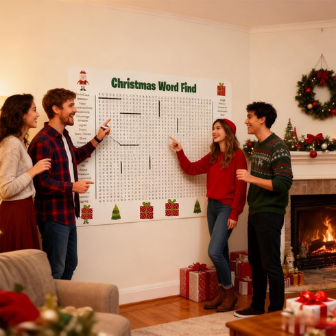 Generic 36"X24" Jumbo Christmas Word Search Poster Giant Wall Game, Large Word Find Activity Poster,Interactive