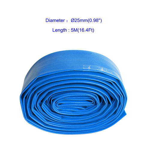 25mm ID Blue Heat Shrink Tubing Shrinkable Tube 5M(16.4Ft) 1pcs