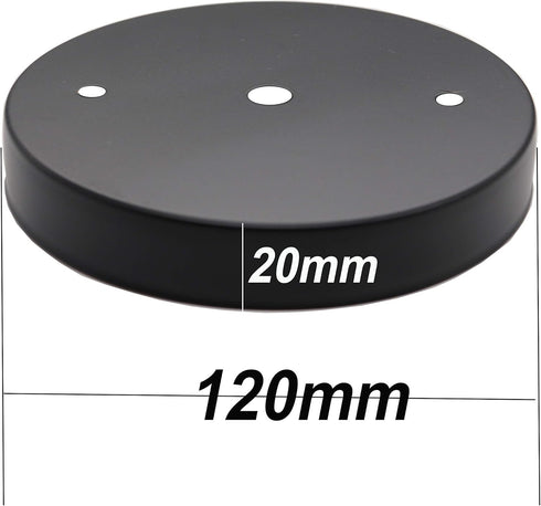 2-Pack 4.7" 120mm 20mm binifiMux x Black Lamp Holder Ceiling Canopy Kit Ceiling Plate Chassis Base Pendant Light