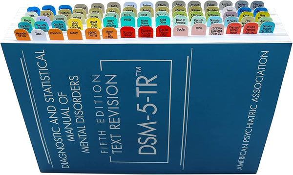 DSM-5-TR Index Tabs by TAB-IT, Color Coded by Diagnosis, Includes Easy Installation Template