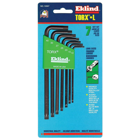EKLIND 10907 TORX Star L-Key - 7pc Set T10-T40 Long Series
